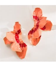Korean Fashion Oil-spot Glazed Butterfly Floral Petal Women Wholesale Stud Earrings