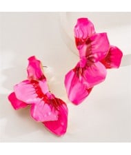 Korean Fashion Oil-spot Glazed Butterfly Floral Petal Women Wholesale Stud Earrings