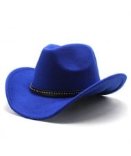 Casual Style Studded Band Wide Brim Cowboy Hat