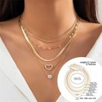 Six Layers Bling Design Heart Fashion Women Snake-link Chain/ Necklace