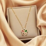 Charming Zircon Butterfly Pendant Titanium Steel Wholesale Women Collarbone Necklace
