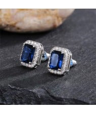 Sparkling Square Halo Zircon Stud Earrings Wholesale Women Fashion Earrings