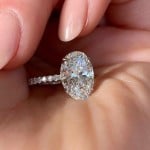Elegant Oval Zircon Solitaire Copper Wholesale Women Wedding Ring - Platinum