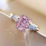 Chic Square Zircon Solitaire Copper Wholesale Women Wedding Ring - Pink