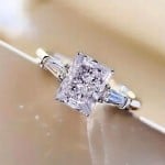 Chic Square Zircon Solitaire Copper Wholesale Women Wedding Ring - White