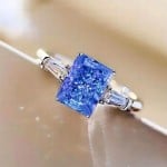 Chic Square Blue Zircon Solitaire Copper Wholesale Women Wedding Ring - Blue