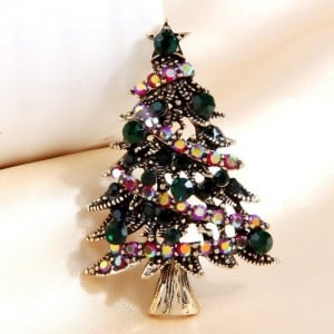 Sparkling Christmas Tree Rhinestone Alloy Wholesale Women Brooch