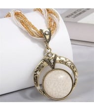 Bohemian Round Dream Catcher Crackle Stone Beaded Alloy Wholesale Women Necklace