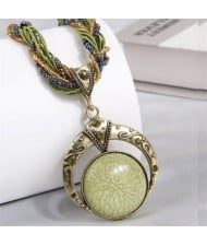 Bohemian Round Dream Catcher Crackle Stone Beaded Alloy Wholesale Women Necklace