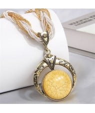 Bohemian Round Dream Catcher Crackle Stone Beaded Alloy Wholesale Women Necklace