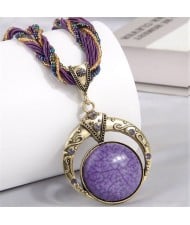 Bohemian Round Dream Catcher Crackle Stone Beaded Alloy Wholesale Women Necklace