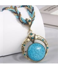 Bohemian Round Dream Catcher Crackle Stone Beaded Alloy Wholesale Women Necklace