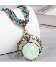 Bohemian Round Dream Catcher Crackle Stone Beaded Alloy Wholesale Women Necklace