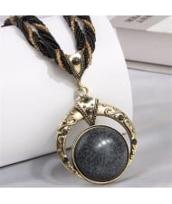 Bohemian Round Dream Catcher Crackle Stone Beaded Alloy Wholesale Women Necklace