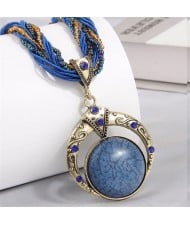 Bohemian Round Dream Catcher Crackle Stone Beaded Alloy Wholesale Women Necklace