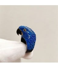 Cool 3D Colorful Enamel Parrot Wrap Zinc Alloy Wholesale Unisex Fashion Rings