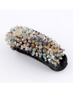 Korean Fashion Miscellaneous Crystal Inlaid Barrette - Green