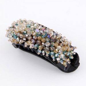Korean Fashion Miscellaneous Crystal Inlaid Barrette - Green