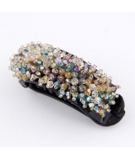 Korean Fashion Miscellaneous Crystal Inlaid Barrette - Green