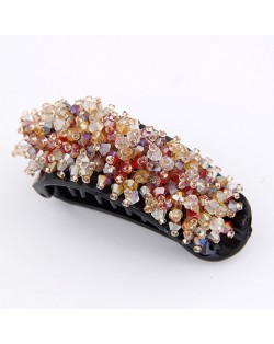 Korean Fashion Miscellaneous Crystal Inlaid Barrette - Red