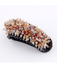 Korean Fashion Miscellaneous Crystal Inlaid Barrette - Red