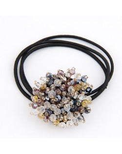 Assorted Multi-color Crystal Beads Hair Band - Purple