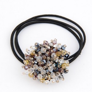 Assorted Multi-color Crystal Beads Hair Band - Purple