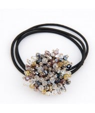 Assorted Multi-color Crystal Beads Hair Band - Purple