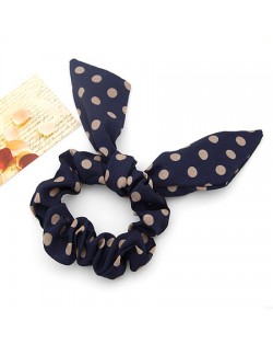 Korean Style Polka Dot Bunny Ears Hair Band - Dark Red