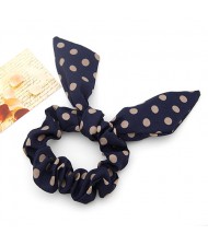 Korean Style Polka Dot Bunny Ears Hair Band - Dark Red