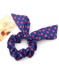 Korean Style Polka Dot Bunny Ears Hair Band - Blue