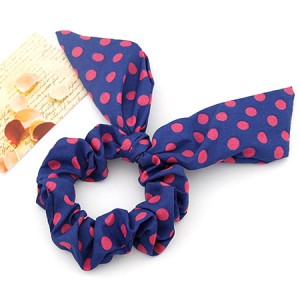 Korean Style Polka Dot Bunny Ears Hair Band - Blue