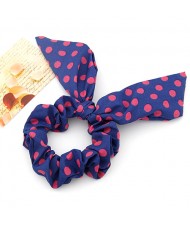 Korean Style Polka Dot Bunny Ears Hair Band - Blue