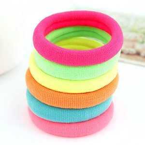 Sweet Fluorescence Color Rubber Hair Band (One Unit) - Random Color