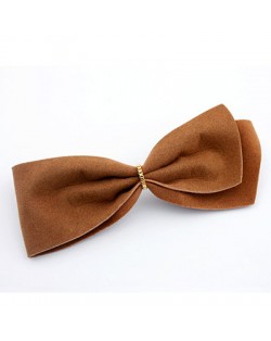 Simple and Decent Korean Star Design Barrette - Brown