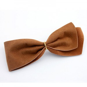 Simple and Decent Korean Star Design Barrette - Brown