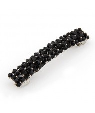 Korean Fashion Handmade Crystal Beads Barrette - Black