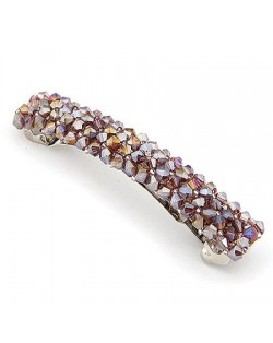 Korean Fashion Handmade Crystal Beads Barrette - Purple