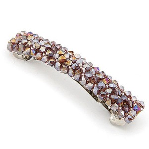 Korean Fashion Handmade Crystal Beads Barrette - Purple