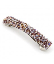 Korean Fashion Handmade Crystal Beads Barrette - Purple