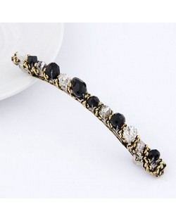 Korean Fashion Exquisite Irregular Gems Embedded Barrette - White