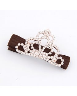 Korean Fashion Rhinestones Inlaid Crown Hair Clip