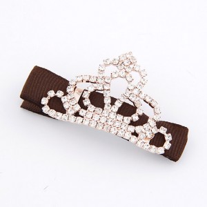 Korean Fashion Rhinestones Inlaid Crown Hair Clip