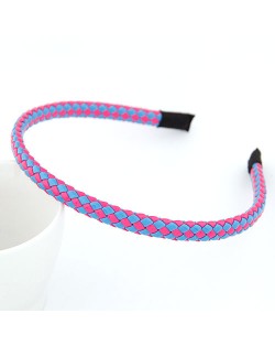 High Fashion Fluorescent Color Weaving Hair Hoop - Blue Pink