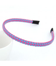 High Fashion Fluorescent Color Weaving Hair Hoop - Blue Pink