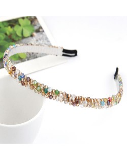 Korean Fashion Handmade Crystal Inlaid Hair Hoop - Multicolor