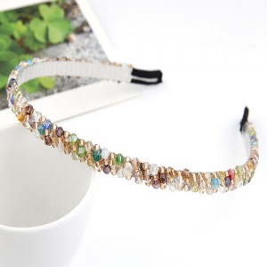 Korean Fashion Handmade Crystal Inlaid Hair Hoop - Multicolor