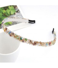 Korean Fashion Handmade Crystal Inlaid Hair Hoop - Multicolor