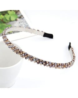 Korean Fashion Handmade Crystal Inlaid Hair Hoop - Light Purple