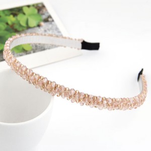 Korean Fashion Handmade Crystal Inlaid Hair Hoop - Champagne